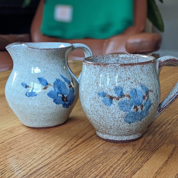 🇺🇸 Vtg Almquist's Old Time Pottery Mug & Creamer - Picture 3 of 10